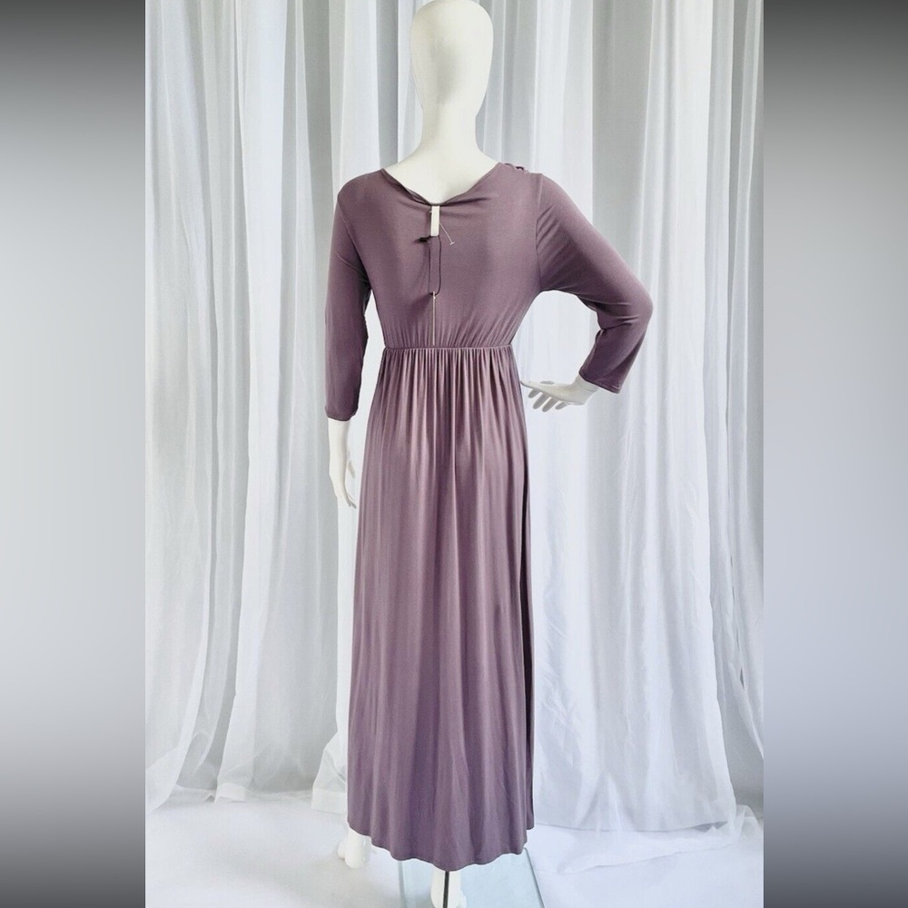 NWT Mother Bee Maternity V-Neck Maxi Dress โ Purple, Size Medium - Picture 2 of 4